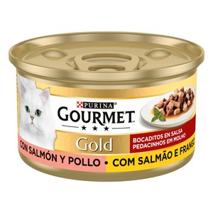 Gourmet Gold Bocaditos salsa Salmon & Pollo 85gr.